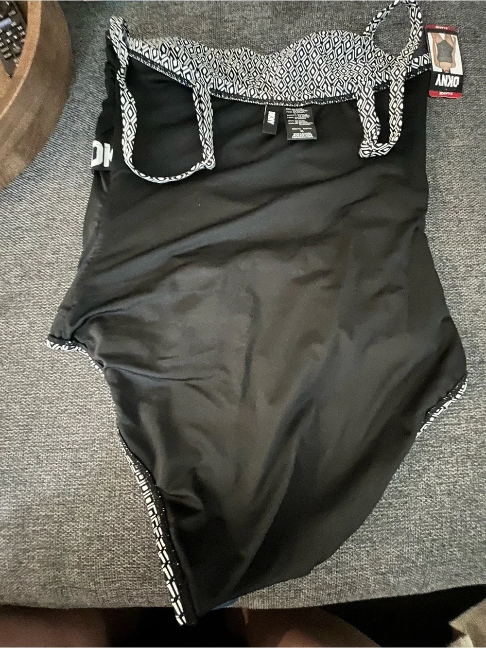 DKNY Black & White One-Piece Swimsuit - Picture 5 of 8